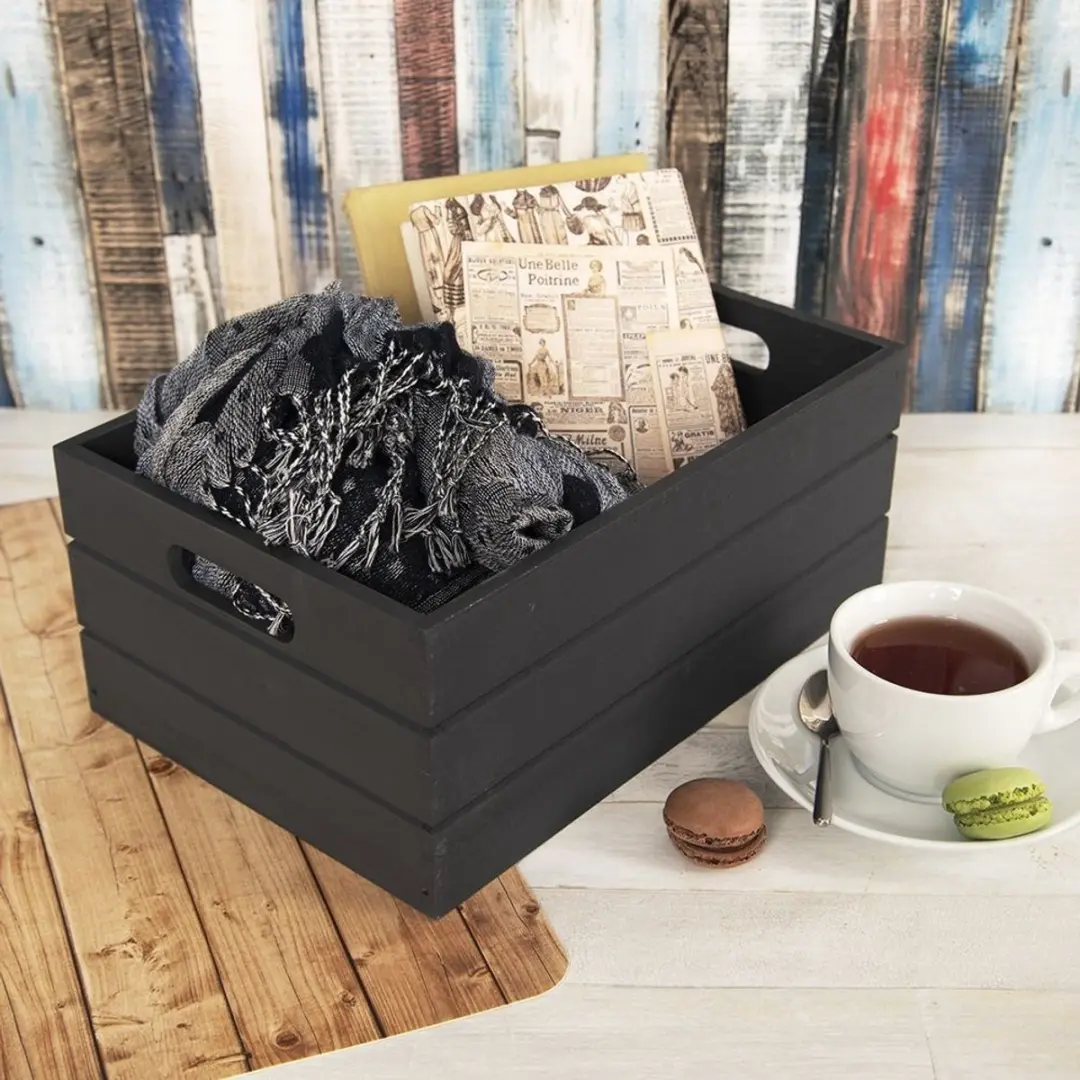Orion Houten Opslagkist 731060 - 31x21x13cm Zwart