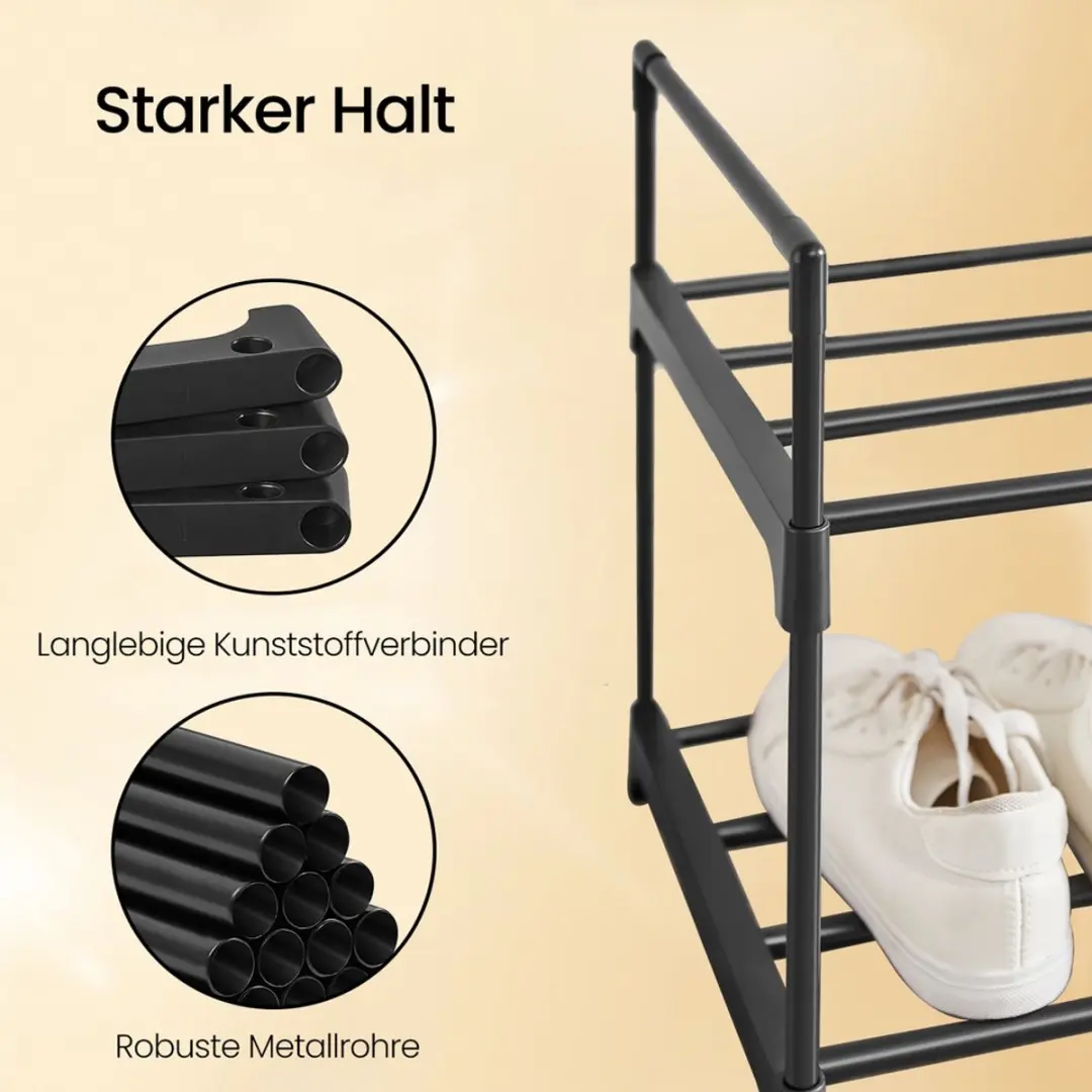 Songmics Schoenenrek 3-laags - 9 Paar - Zwart