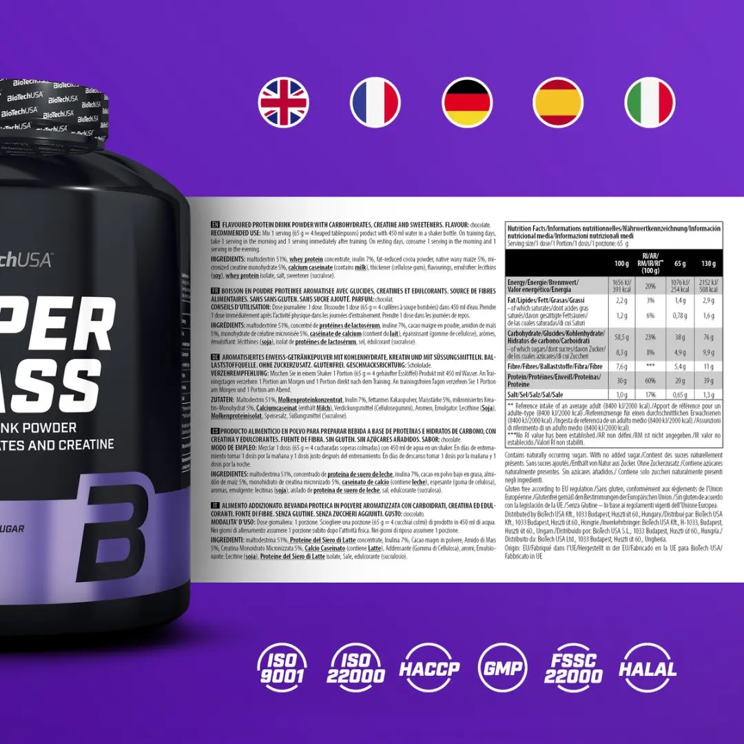 BioTechUSA Hyper Mass Mass Gainer 4kg - Chocolade