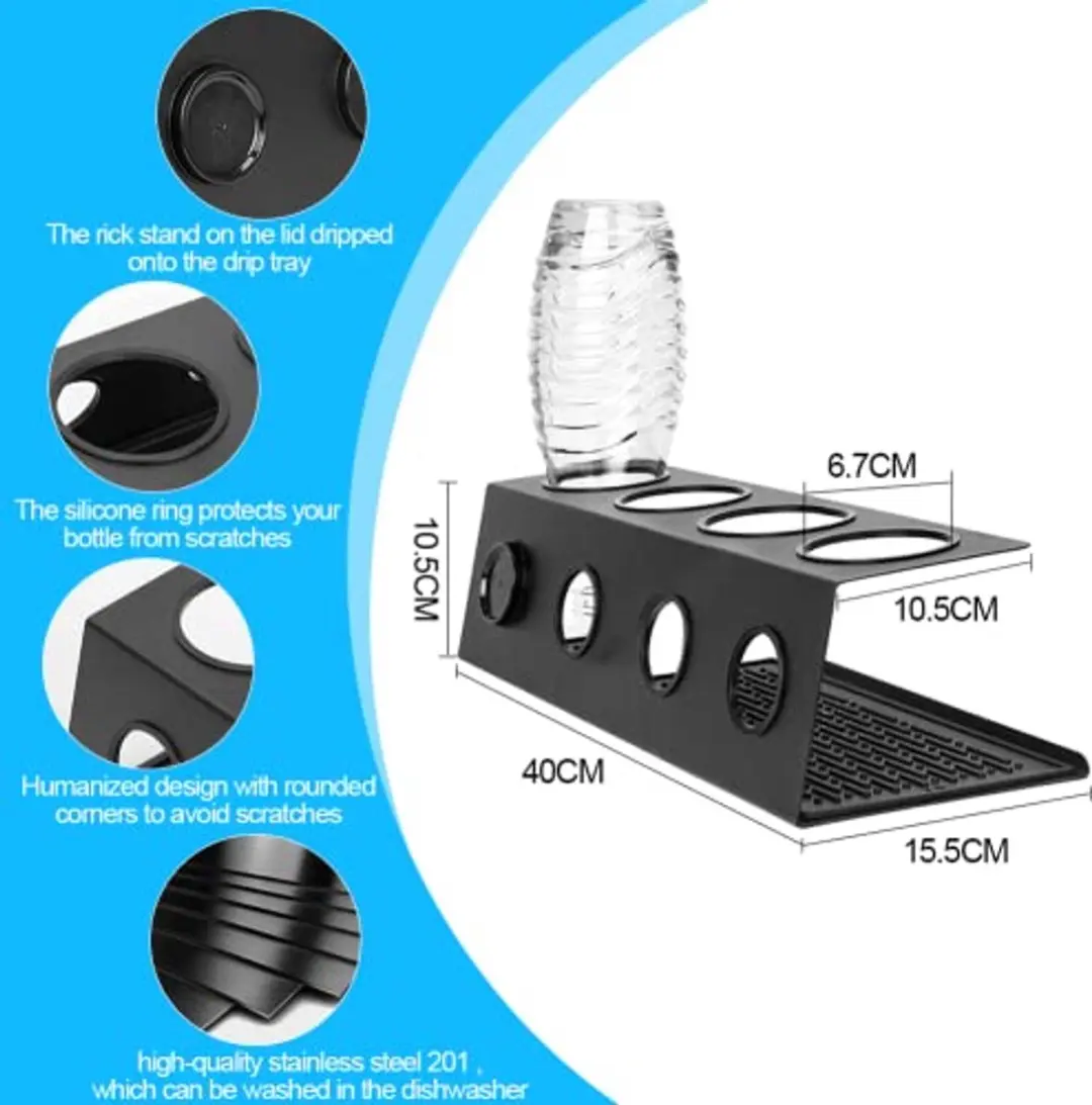 SodaStream Flessenhouder 4 Stuks - Zwart