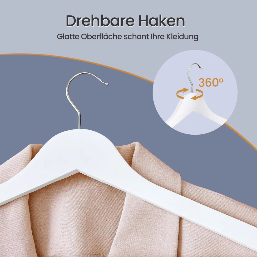 Songmics Broekhangers Set 20 Stuks - Hout - Wit - afbeelding 6 van 6