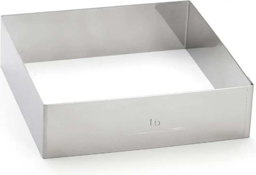 DeBuyer 3906.16 Vierkante Bakvorm 16x16cm RVS