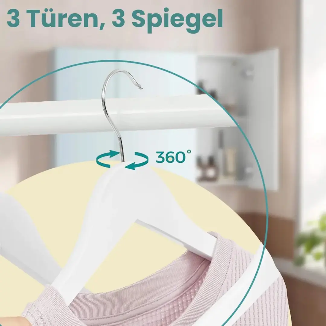 Songmics Houten Kleerhangers Set 20 Stuks - Wit/Zilver