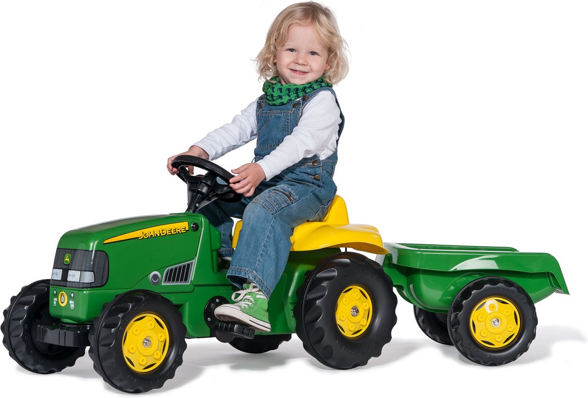 Rolly Toys John Deere Traptractor Rollykid - Met aanhanger - Vanaf 3 jaar