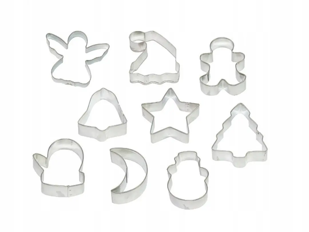 Fackelmann Kerstkoekjes Uitsnijders 10 Stuks - Zilver