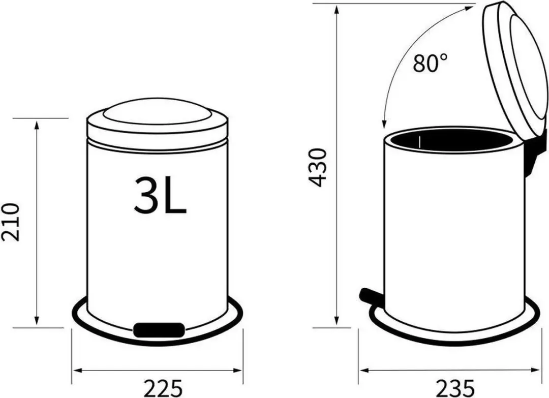 Sealskin Acero Pedaalemmer 3L - Zwart - afbeelding 6 van 6