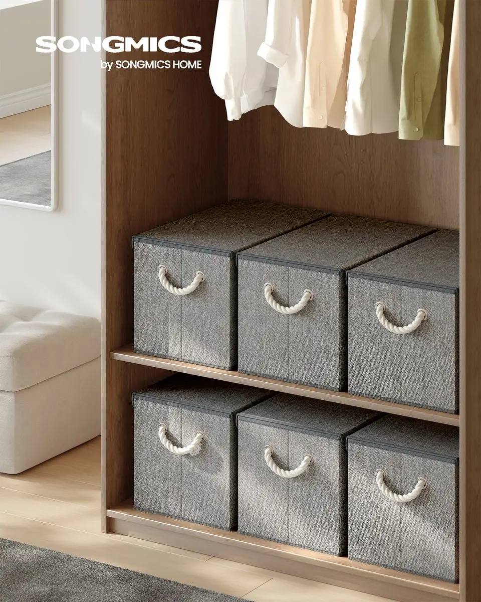 Songmics Opbergdoos Set 3 Stuks - Duifgrijs 50x30x30cm - afbeelding 2 van 6