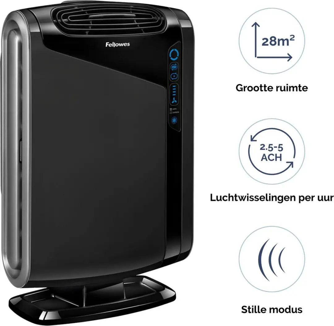 Fellowes AeraMax 290 Luchtreiniger - HEPA Filter - 42m² - Zwart