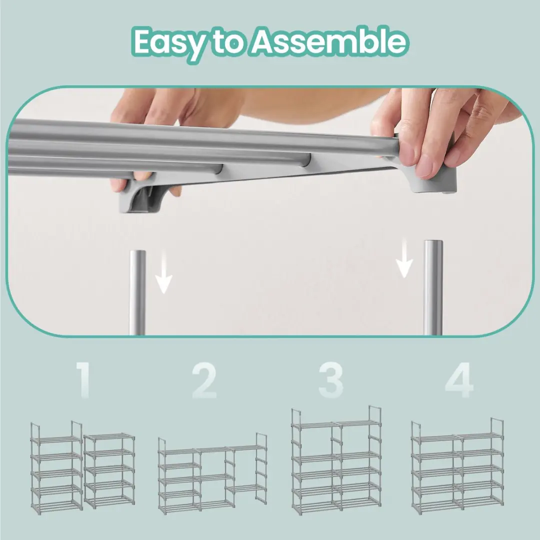 Songmics Schoenenrek 10 Planken - Grijs