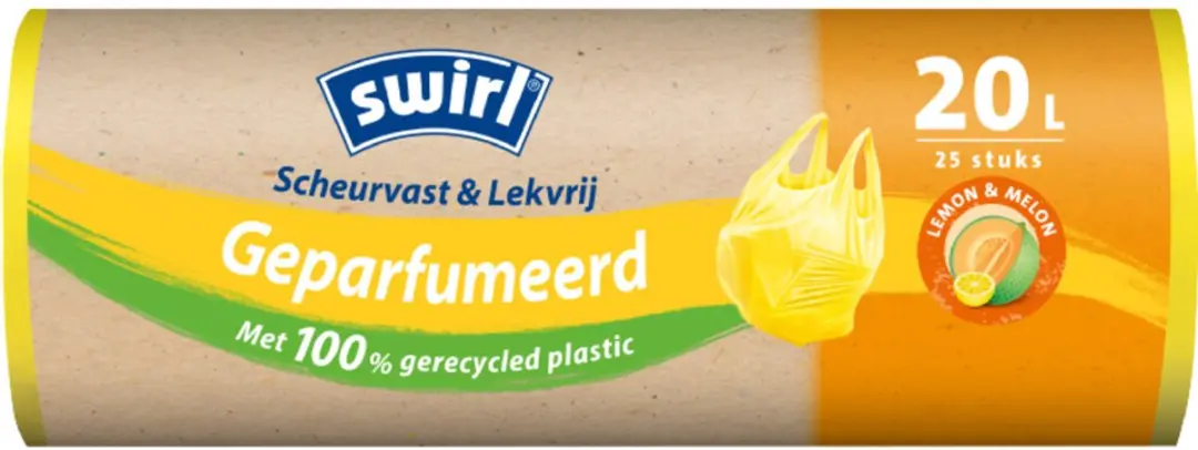 Swirl Vuilniszakken 20L - 25 Stuks - Lemon & Melon Geparfumeerd