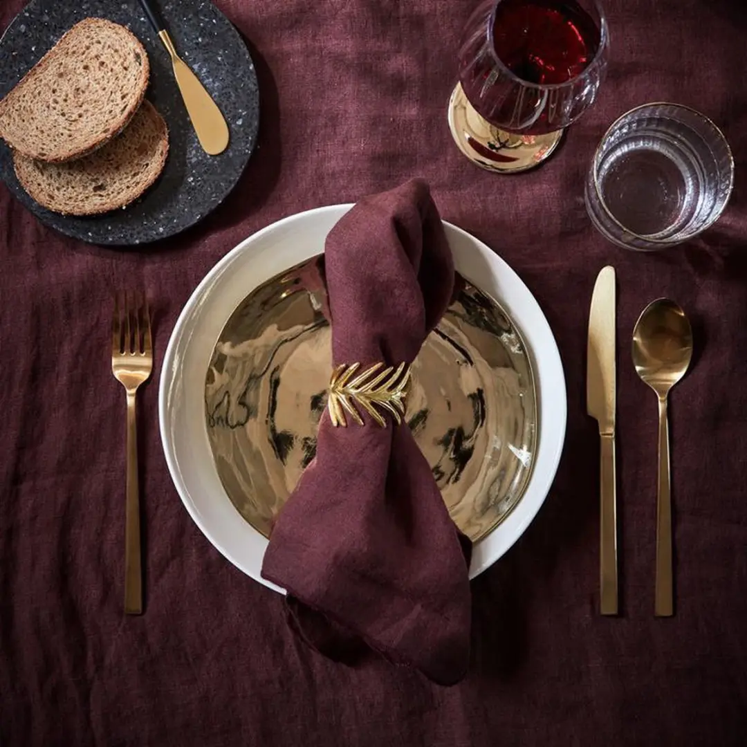 Broste Copenhagen Gracie Servet - Aubergine - 6 Stuks