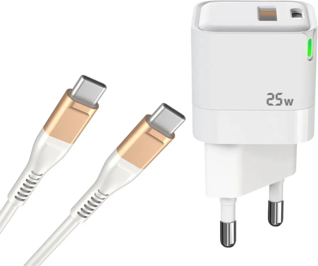 GB Mini Snellader 25W USB-C/USB-A - Licht Goud