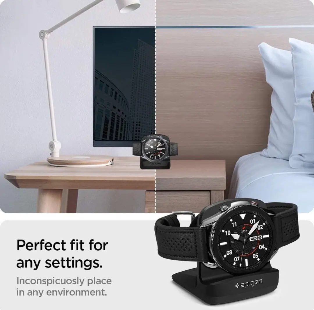 Spigen S352 Night Stand Samsung Galaxy Watch 3 - Zwart - afbeelding 6 van 6
