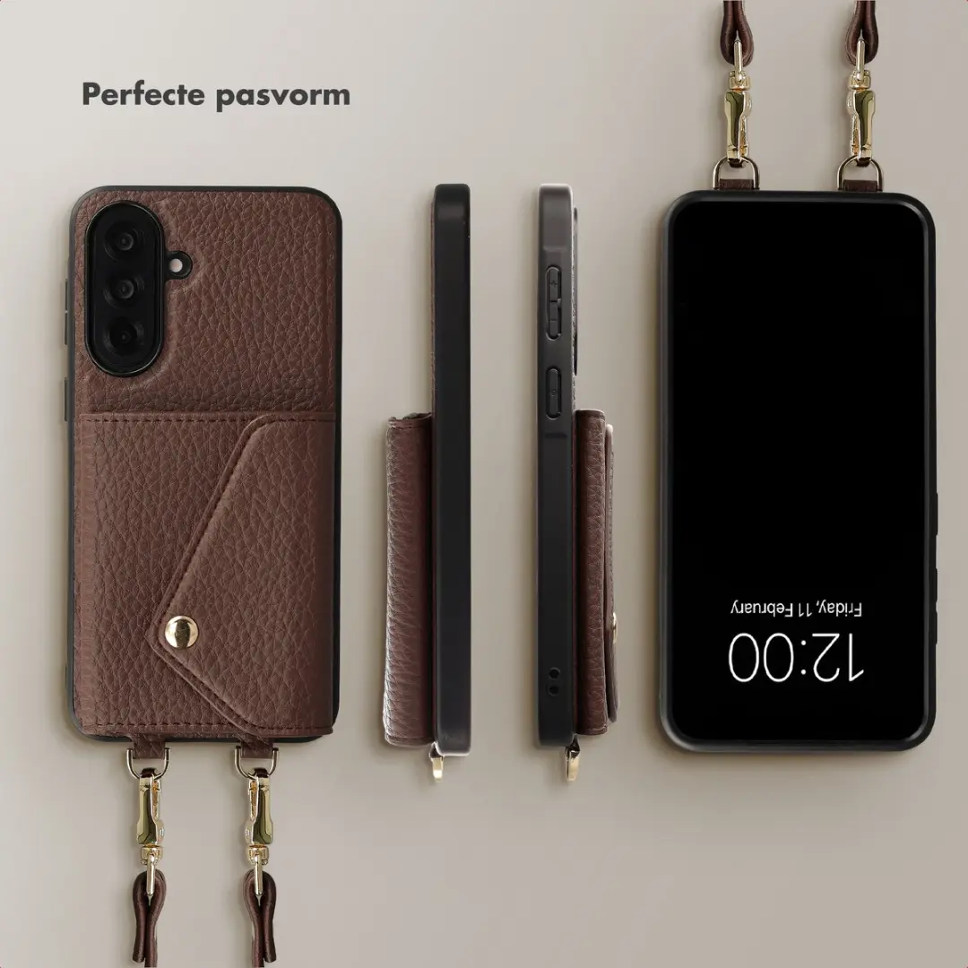 Selencia Sera Koordhoes Samsung Galaxy A37 - 3 Pasjes - Chocolate Brown