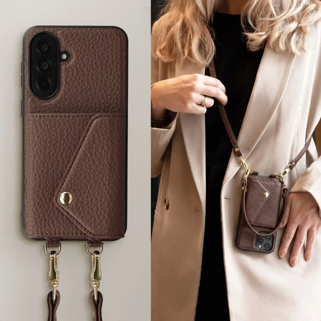 Selencia Sera Koordhoes Samsung Galaxy A37 - 3 Pasjes - Chocolate Brown