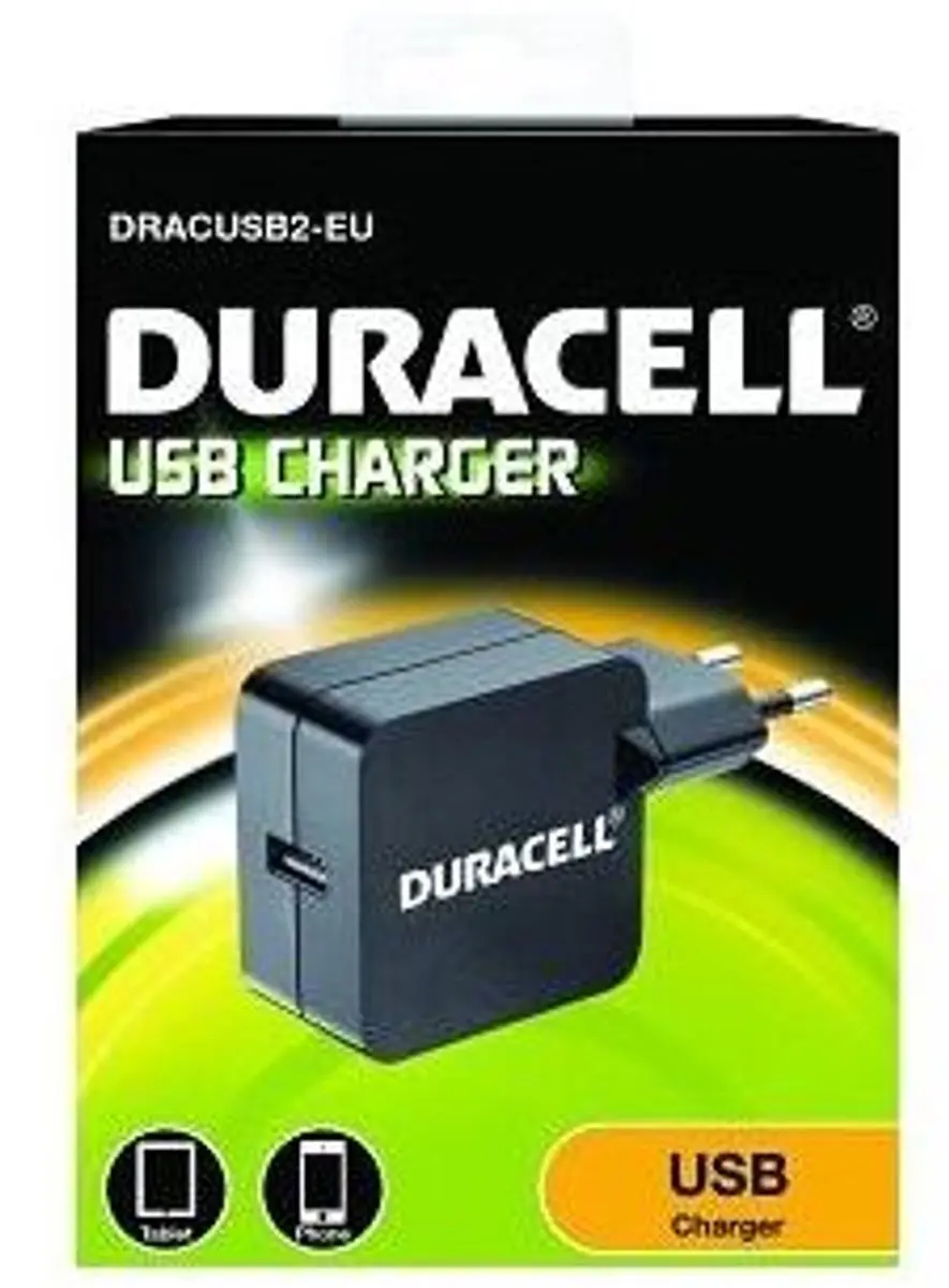 Duracell DRACUSB2-EU USB Oplader 5V/2,4A - Zwart