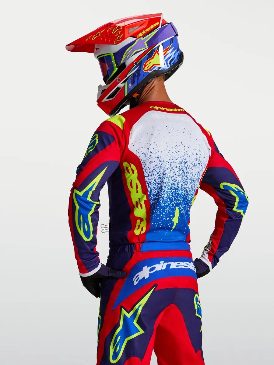 Alpinestars Fluid Drag Motocross Trui - Blauw/Rood/Wit L - afbeelding 6 van 6