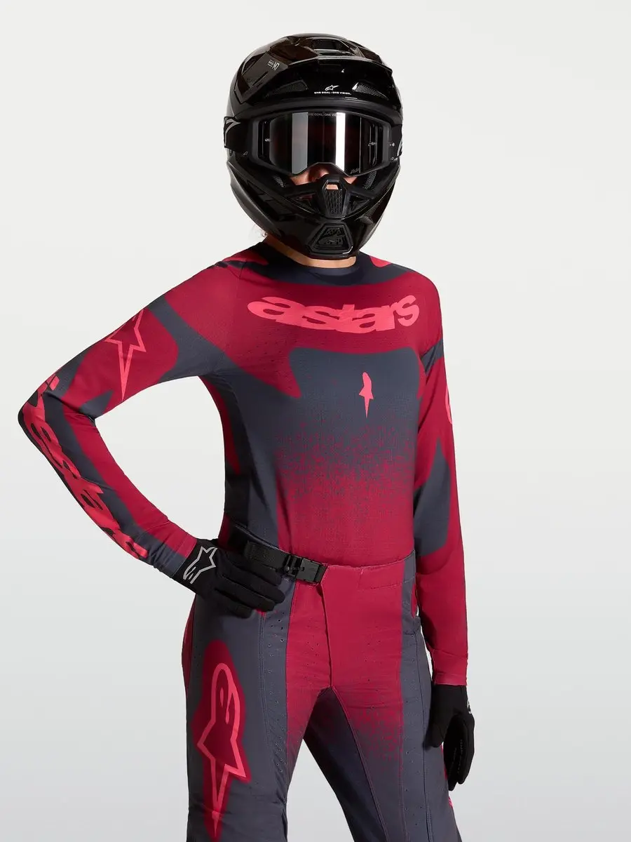 Alpinestars Stella Techstar Swan Motocross-trui - Zomer - Rood/Zwart/Grijs - afbeelding 6 van 6