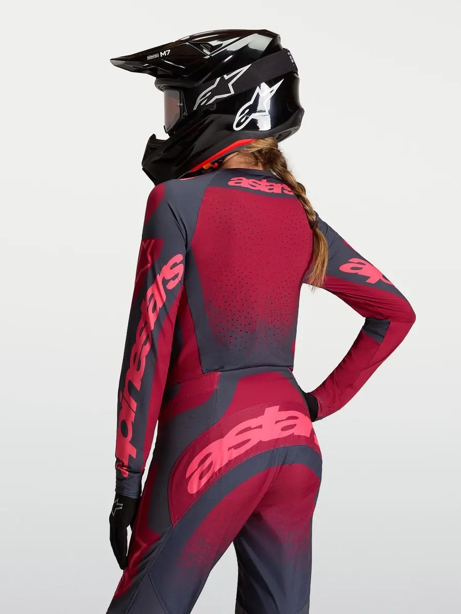 Alpinestars Stella Techstar Swan Motocross-trui - Zomer - Rood/Zwart/Grijs