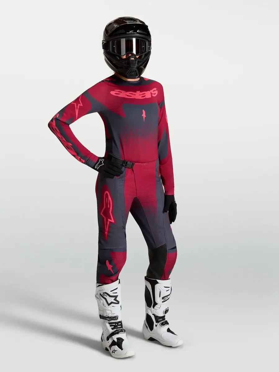 Alpinestars Stella Techstar Swan Motocross-trui - Zomer - Rood/Zwart/Grijs