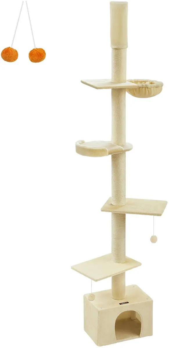 Kattenkrabpaal van vloer tot plafond