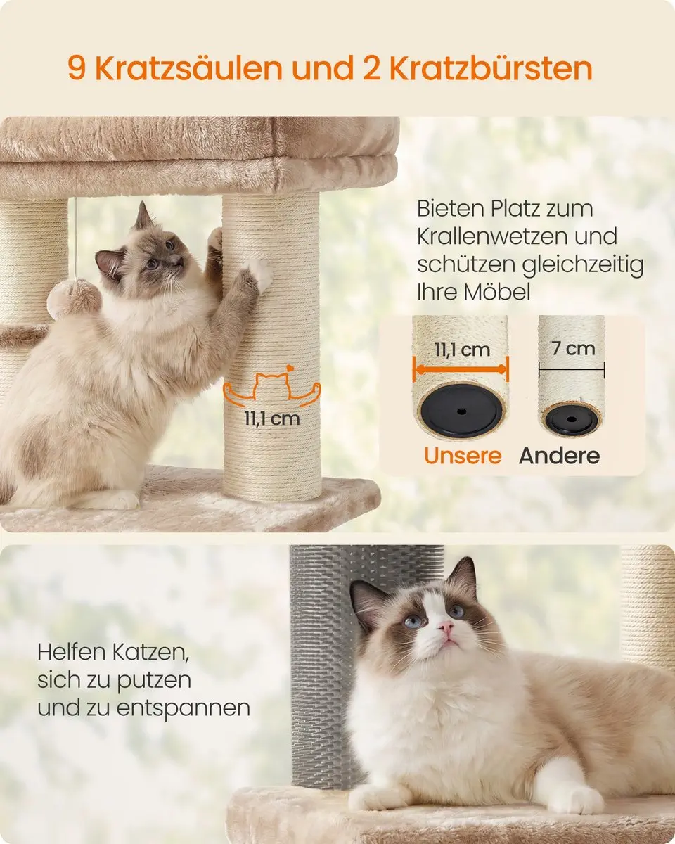 Songmics Krabpaal Beige - Zelfverwarmende deken 50x50x160cm