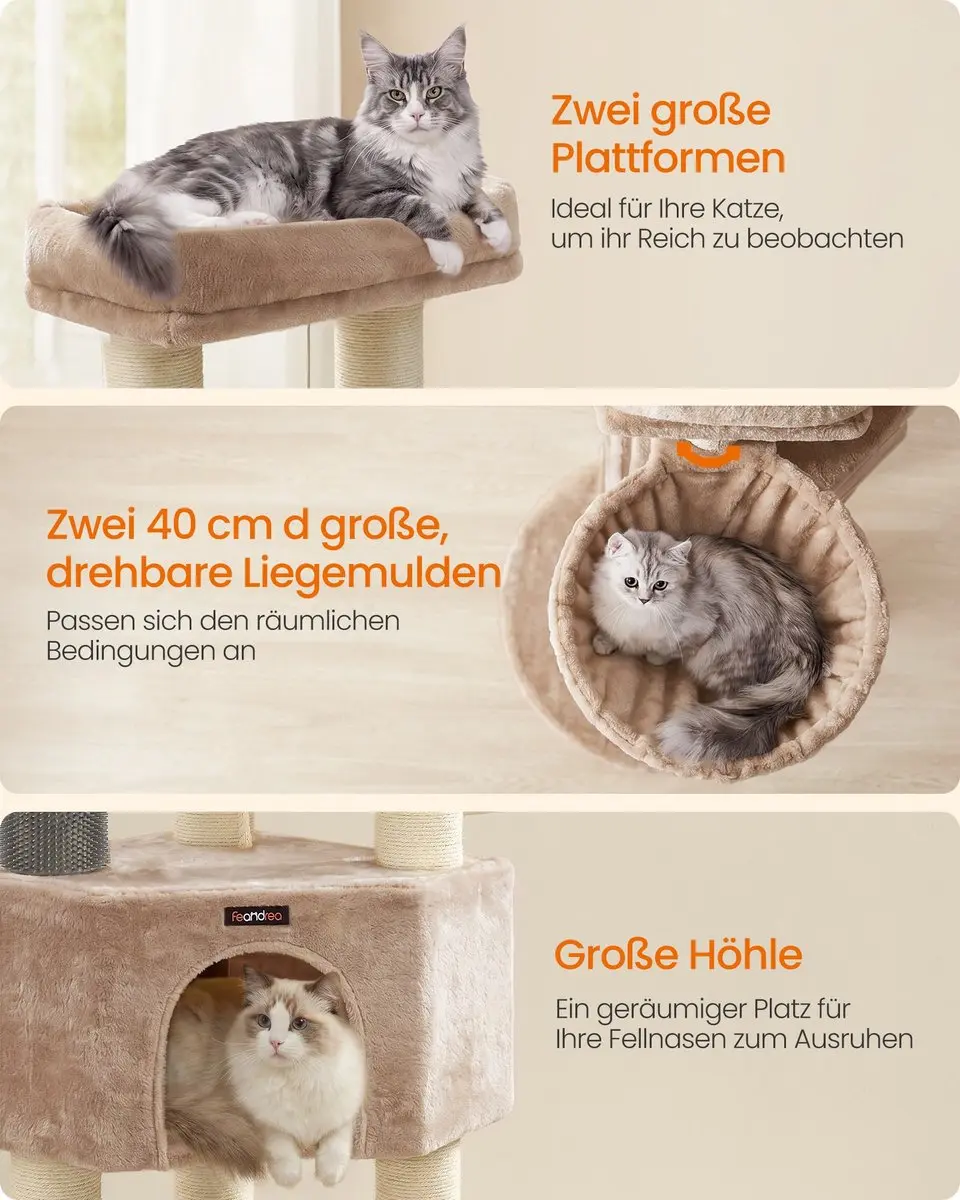 Songmics Krabpaal Beige - Zelfverwarmende deken 50x50x160cm