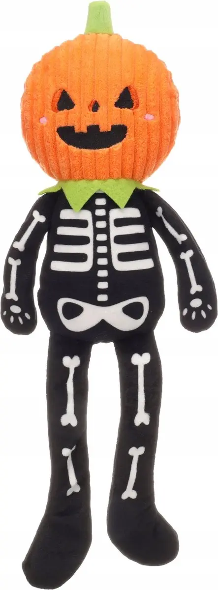 Flamingo Halloween Hondenspeeltje Skelet met Pompoenkop