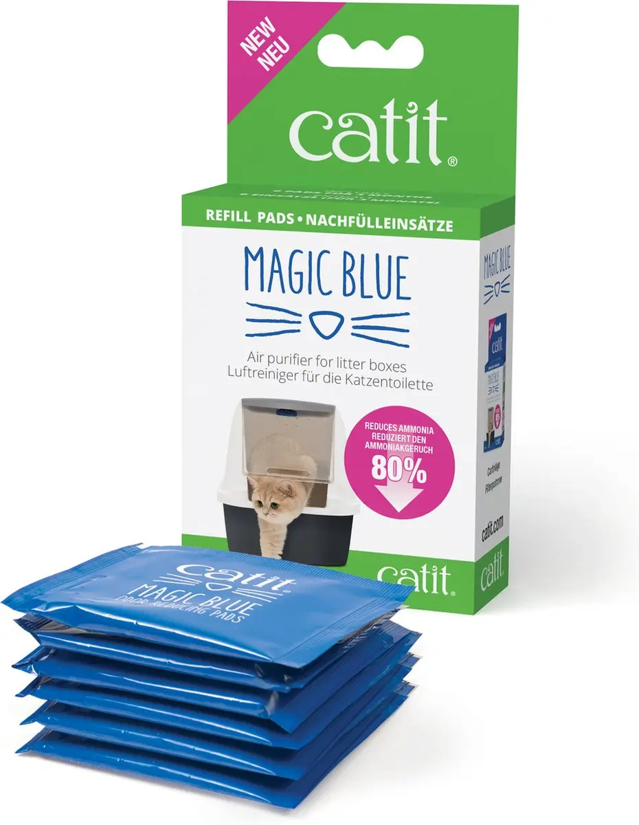 Catit Magic Blue Refill Pads Kattenbakaccessoires - 6 Stuks
