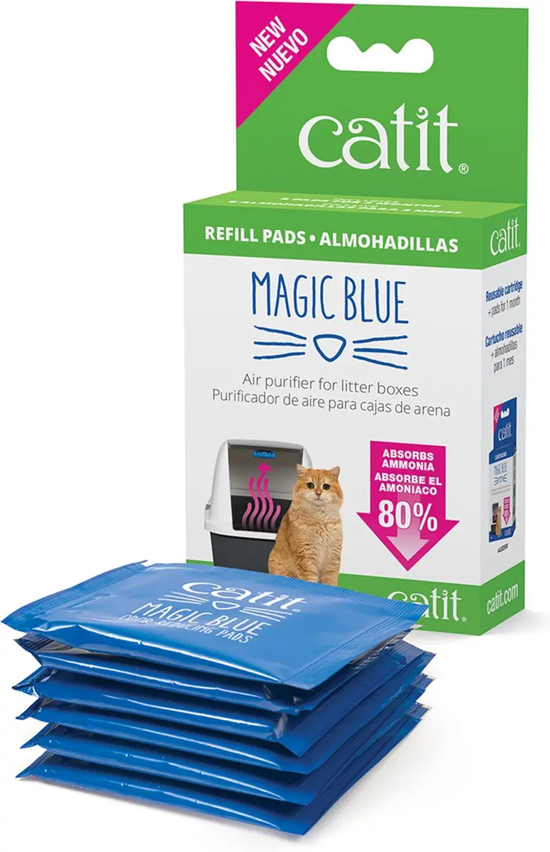 Catit Magic Blue Refill Pads Kattenbakaccessoires - 6 Stuks