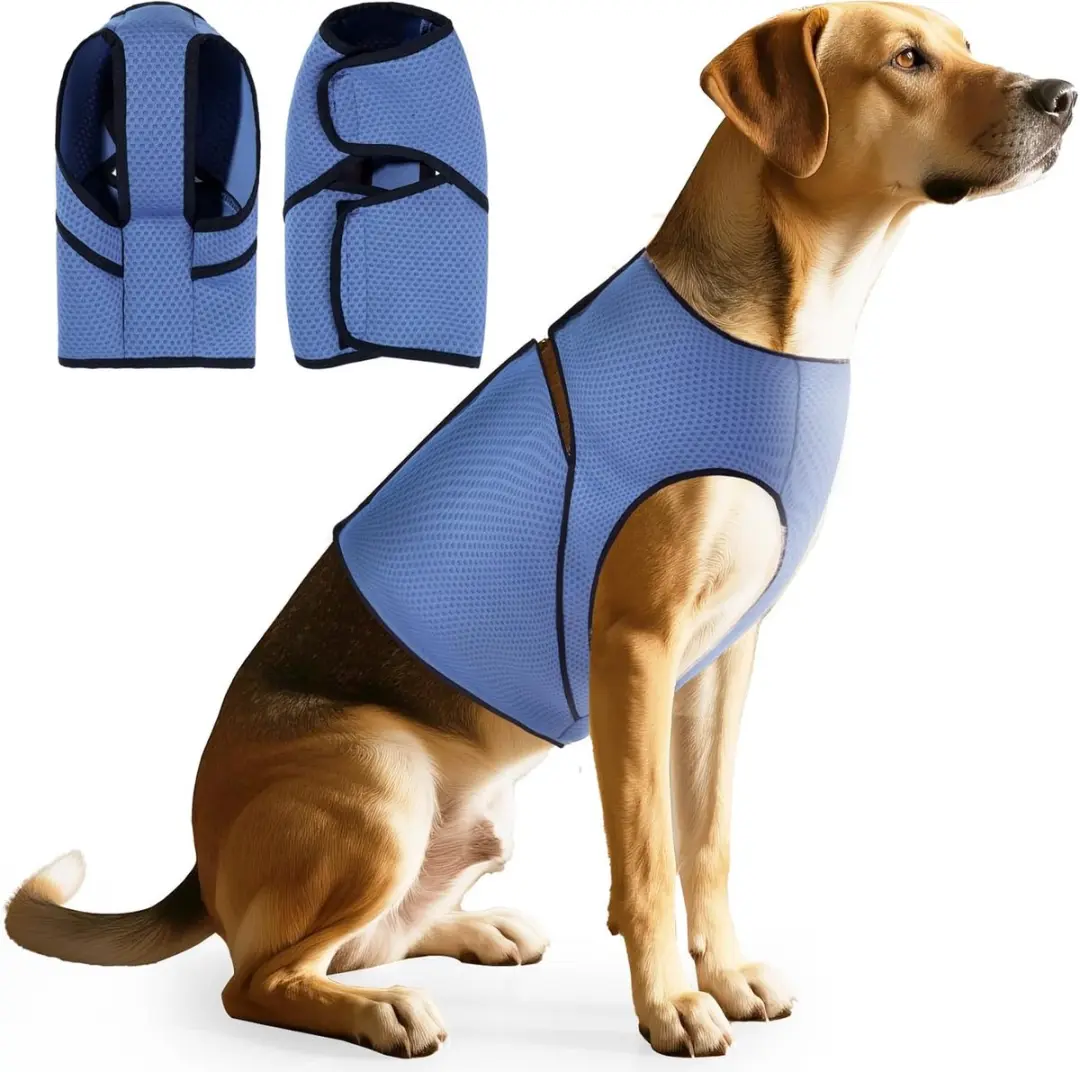 ECTEATOY Ademend Anti-Angst Hondenvest Blauw XL