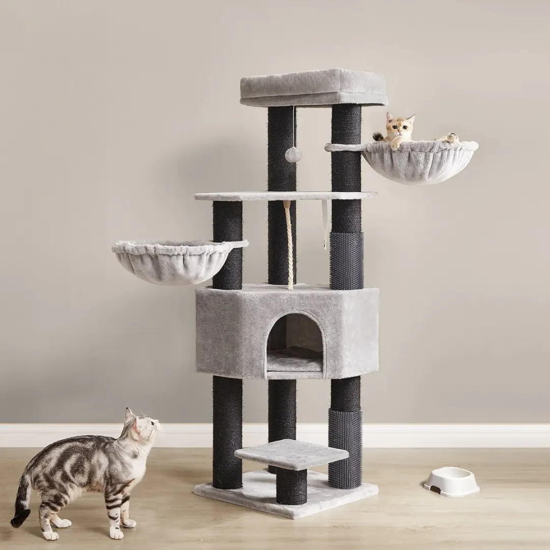 Songmics Kattenhuis Extra Stevig Duifgrijs/Zwart
