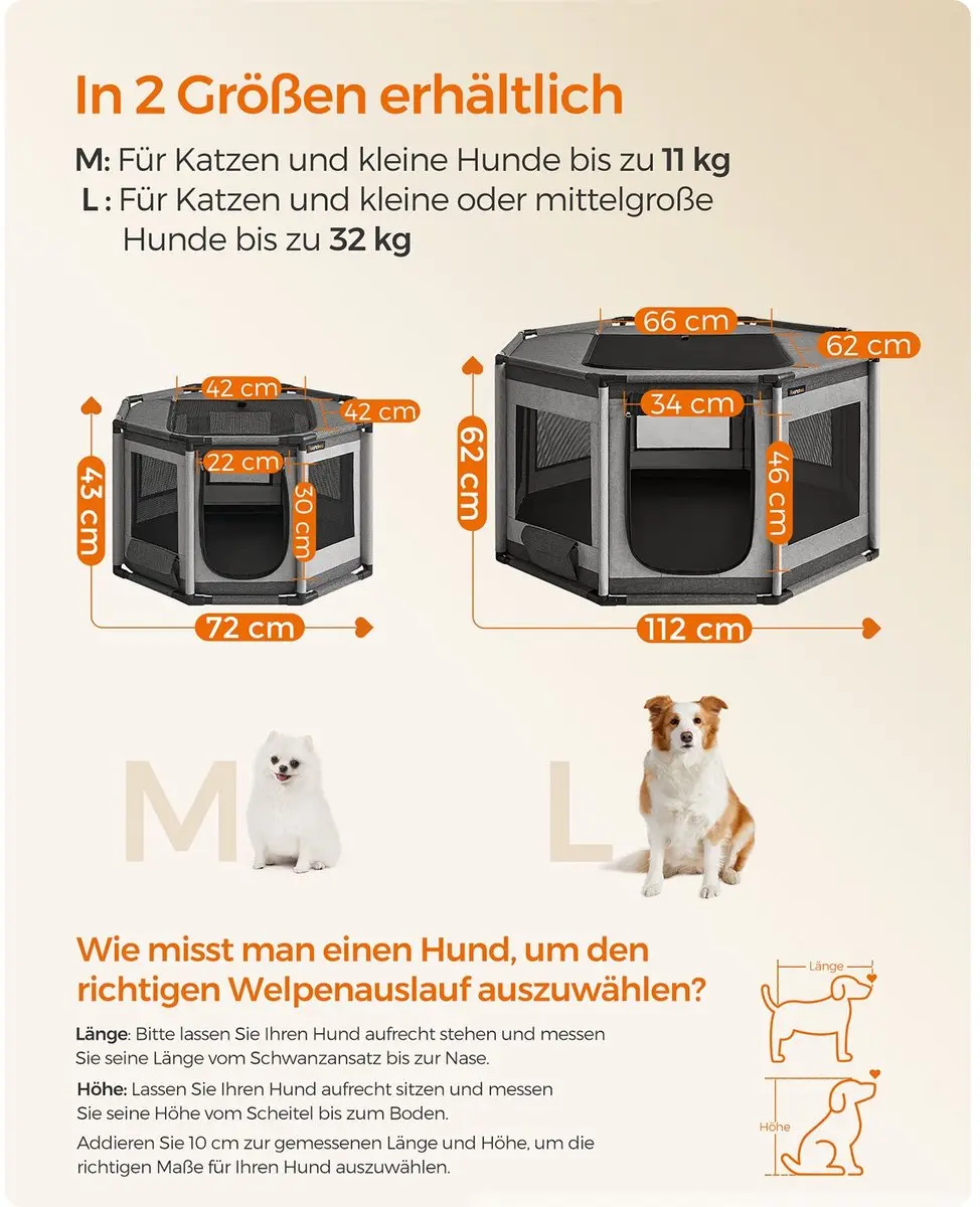 Songmics Puppyren Grote Achthoekige Metaal - Zwart - afbeelding 6 van 6