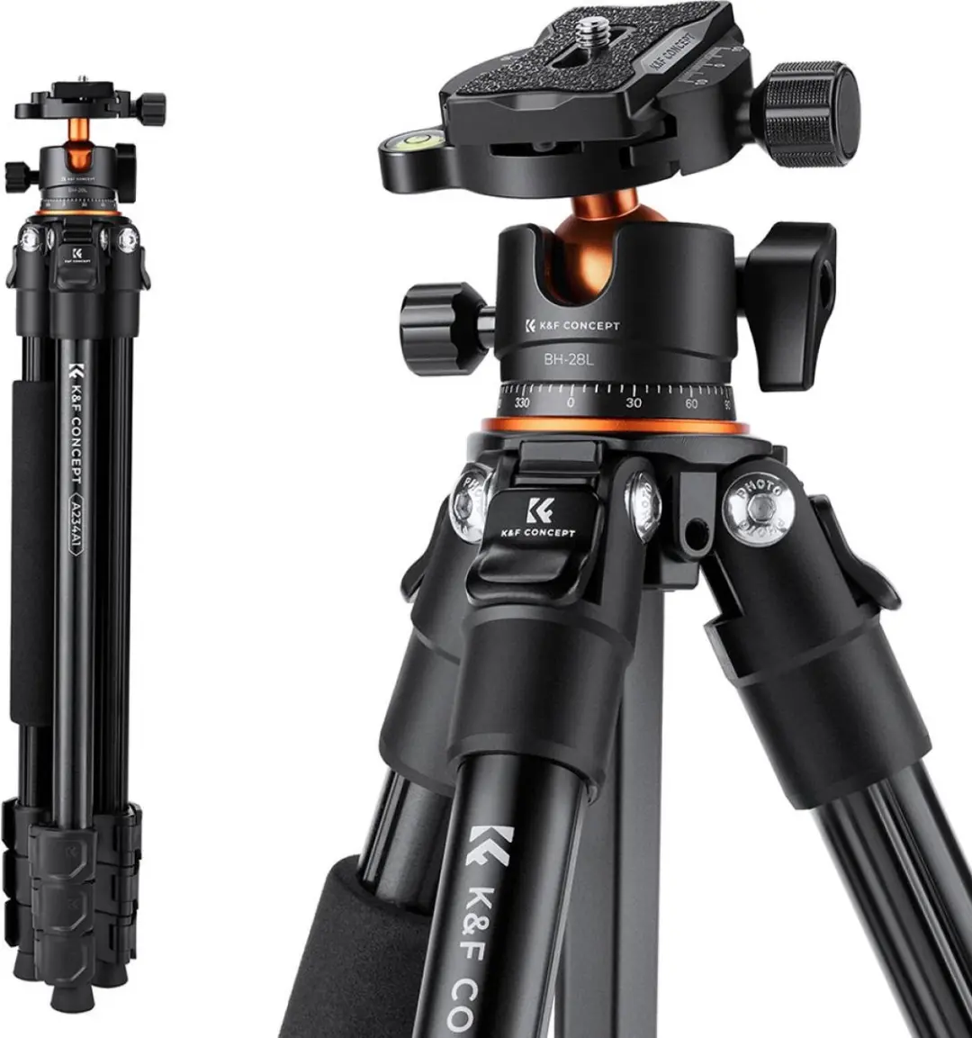 K&F Concept A234A1+BH-28L Reisstatief