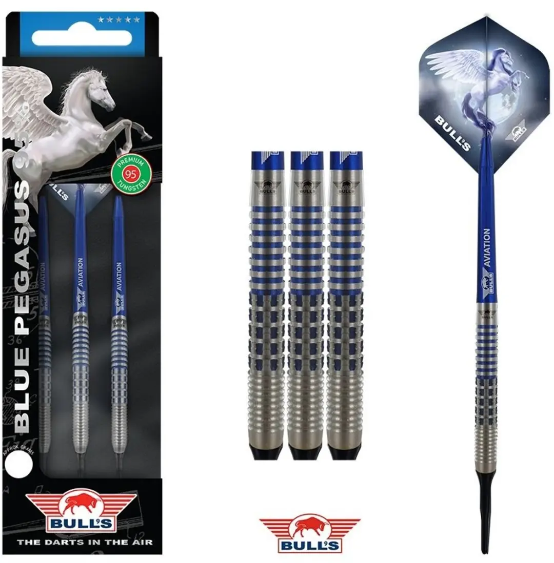 Bull's Blue Pegasus A Softtip Darts 3 Stuks - 18 gram
