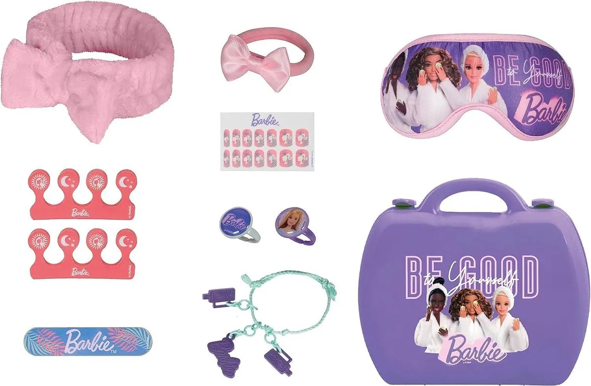 Barbie Wellness & Beauty Speelset - 20 Delig - Paars/Roze