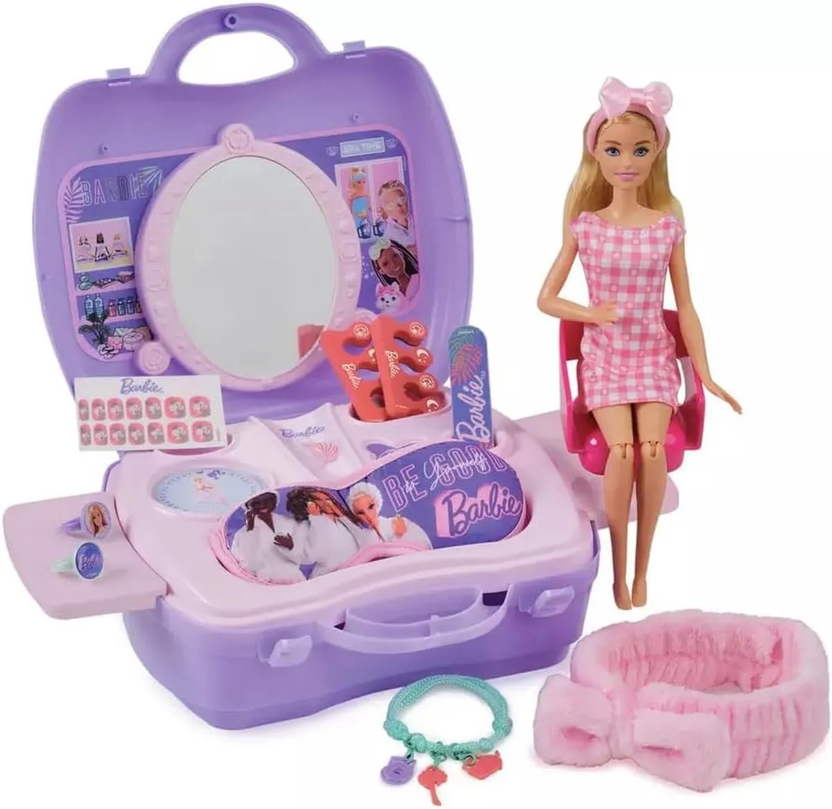 Barbie Wellness & Beauty Speelset - 20 Delig - Paars/Roze - afbeelding 6 van 6