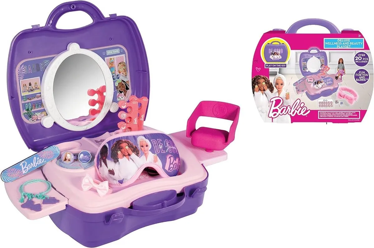 Barbie Wellness & Beauty Speelset - 20 Delig - Paars/Roze