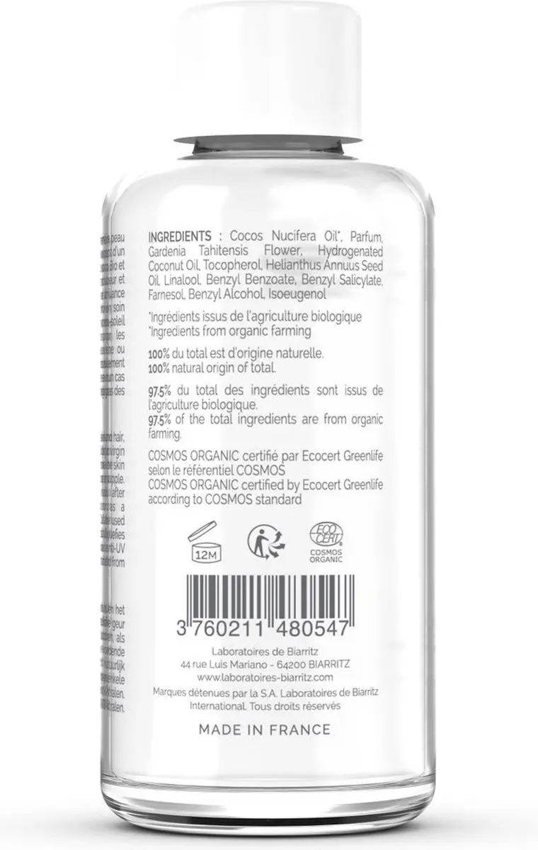 Laboratoires de Biarritz Océane Monoï Olie Coconut 100ml