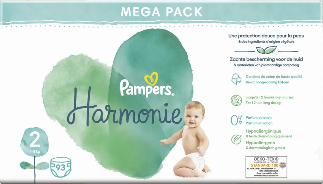 Pampers Harmonie Maat 2 Luiers - 93 Stuks