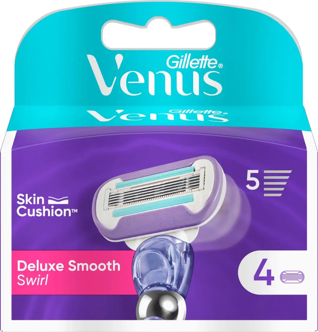Gillette Venus Extra Smooth Swirl Scheermesjes 5-Blad - 4 Stuks - afbeelding 2 van 2