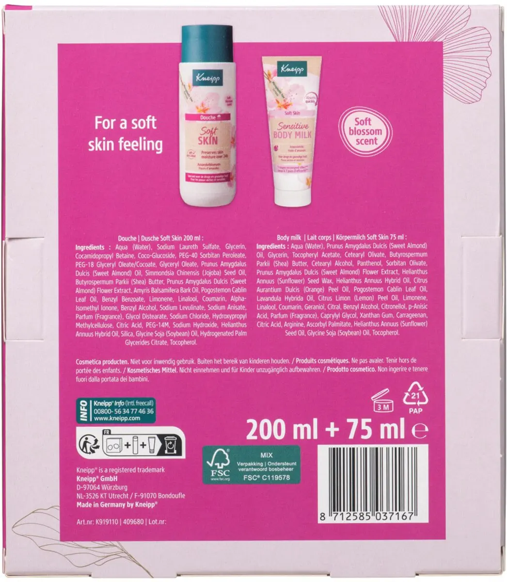 Kneipp Soft Skin Moments Geschenkset Douchegel 2x550ml