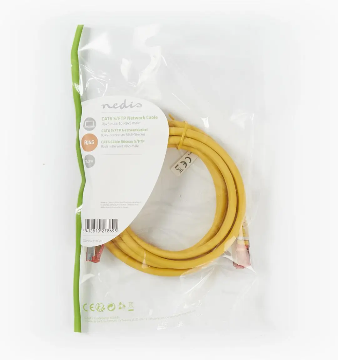 Nedis CAT6 Netwerkkabel RJ45 Male 2m Geel