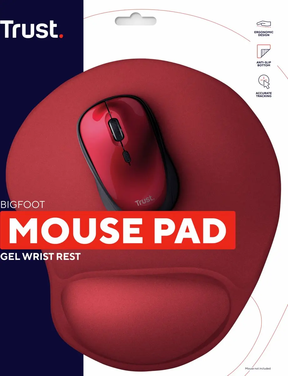 Trust BigFoot Ergonomische Muismat - Rood - afbeelding 6 van 6