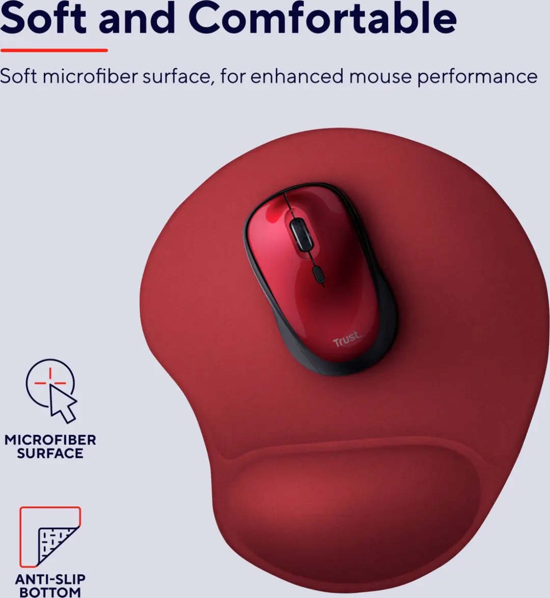 Trust BigFoot Ergonomische Muismat - Rood