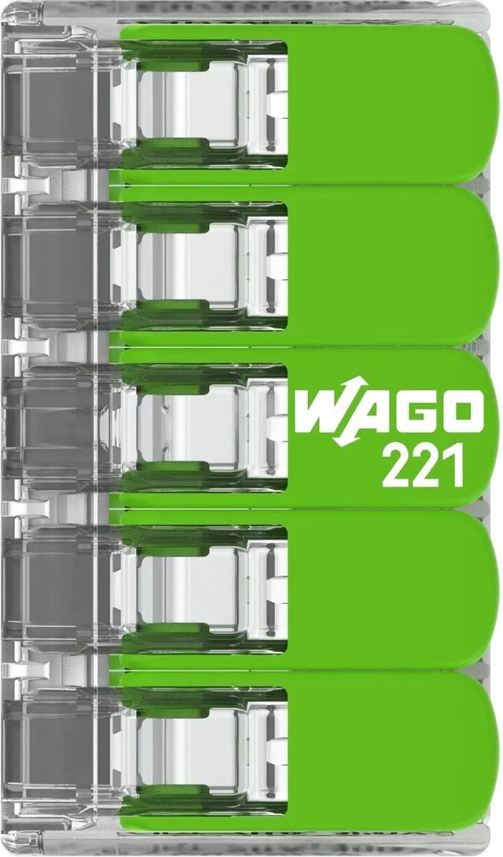 WAGO 221-425 Verbindingsklem 5-polig - 0.14-4 mm² - 25 Stuks