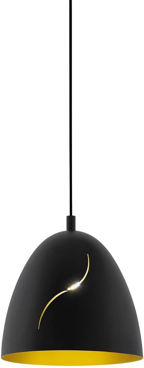 Eglo Hunningham Hanglamp E27 - 60W - Zwart/Goud - afbeelding 2 van 2