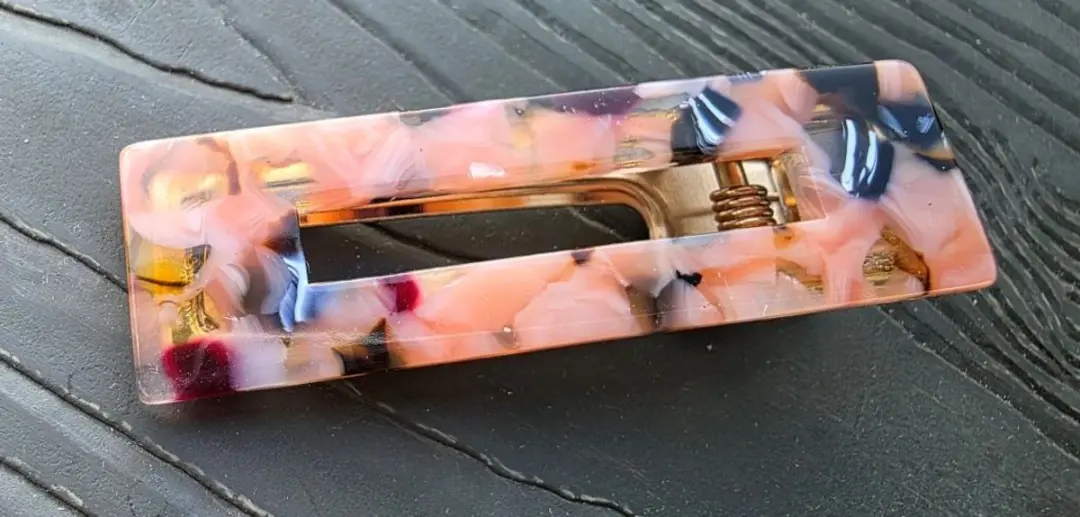 Zenner Haarschuif Luxe Marmer Acetate - Medium - Oranje Roze Bruin