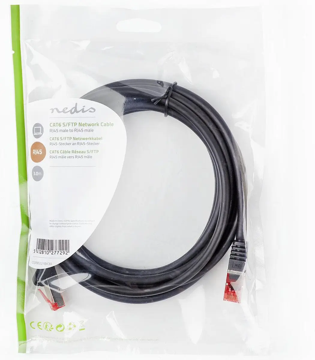 Nedis CAT6 Netwerkkabel CCGL85221BK30 - 3m - Zwart