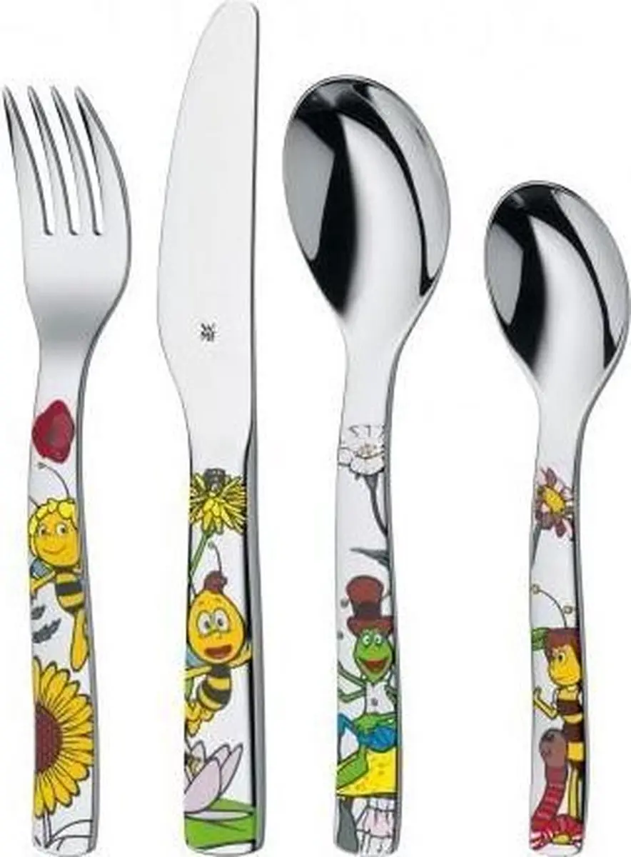 WMF Kids Maja de Bij Kinderbestekset 4-delig - RVS - Grijs - afbeelding 6 van 6